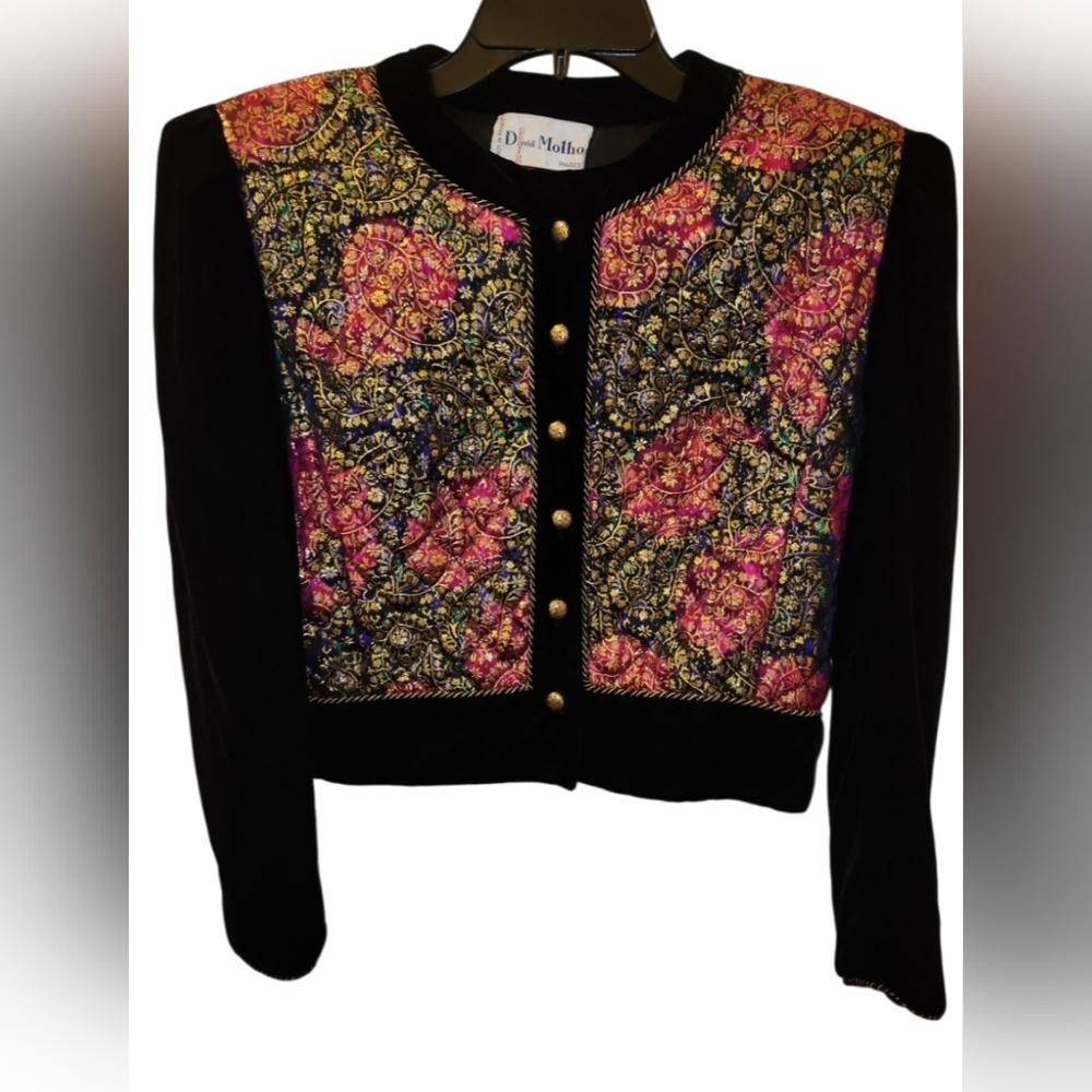 Like NEW Made in France Multicolor Velvet Jacket Coat Blazer David Molho Paris